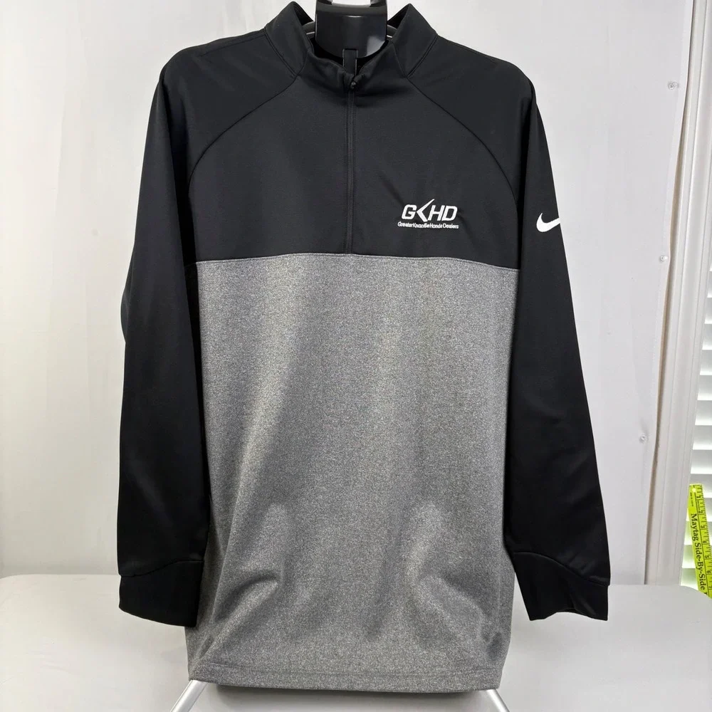 Nike Golf Mens Therma 1/4 Zip Pullover Black Heather Gray GKHD Honda Size 2XL